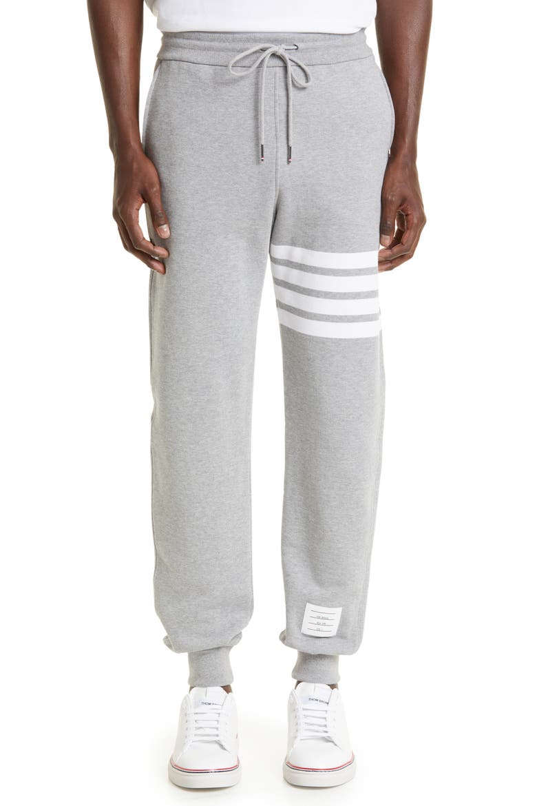 Stripe Jogger Pants, Main, color, 068 - LT GREY HTR/OPTIC WHITE