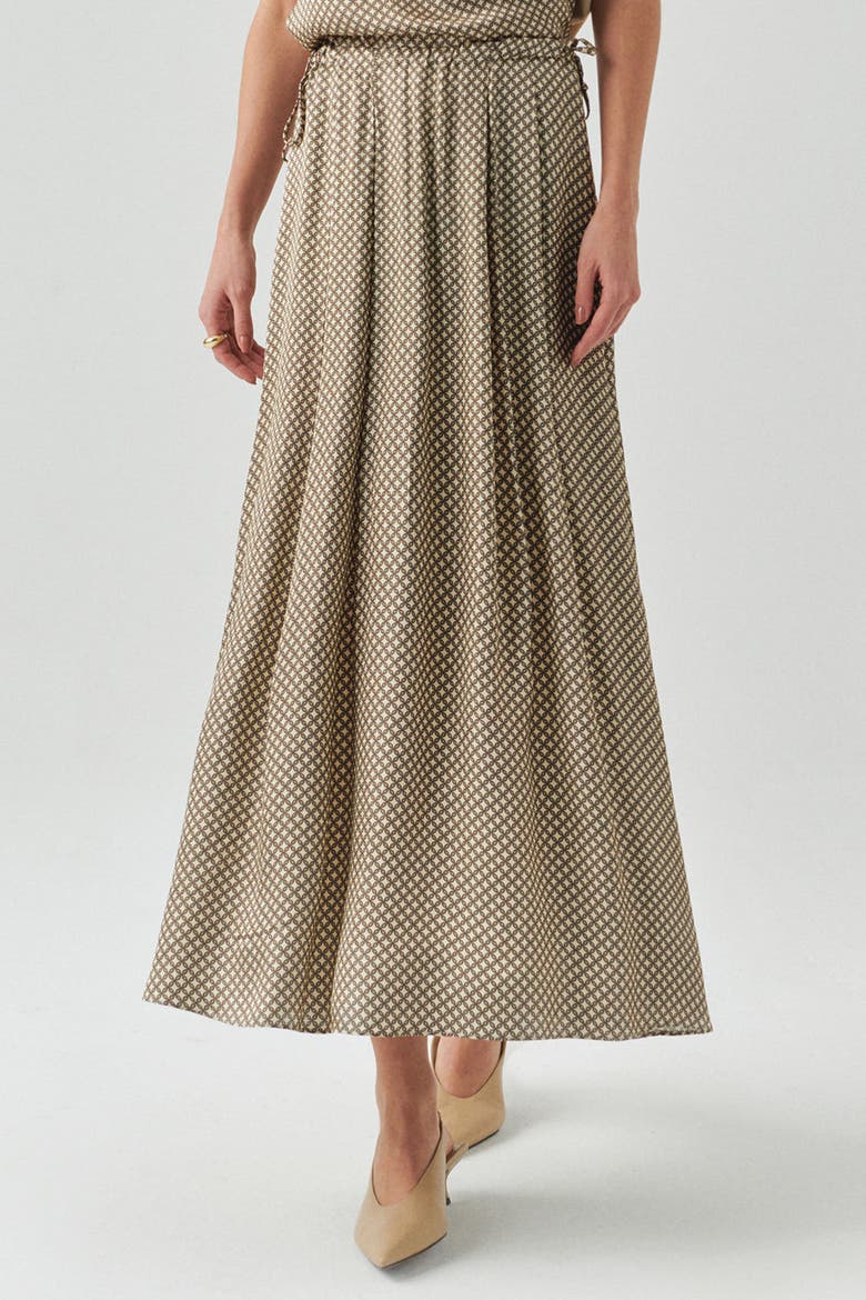 Dalia Midi Skirt, Alternate, color, Beige