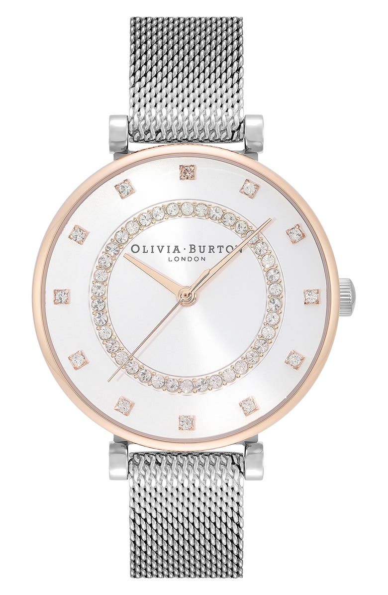 Olivia Burton Belgrave Crystal Mesh Strap Watch, 32mm, Main, color, 