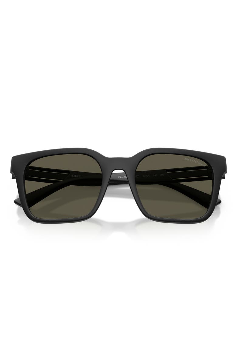 Emporio Armani 54mm Square Sunglasses, Alternate, color, Matte Black / Dark Grey