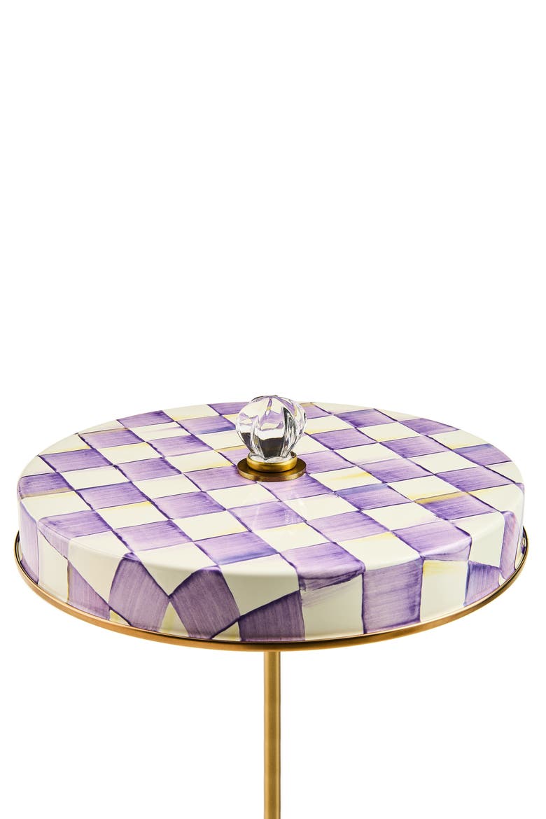 Violet Check LED Rechargeable Disc Table Lamp, Alternate, color, VIOLET