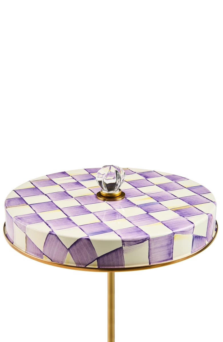 MACKENZIE CHILDS Violet Check LED Rechargeable Disc Table Lamp, Alternate, color, Violet