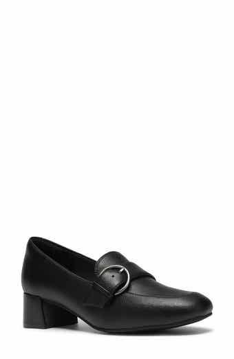 Iridessa Big Buckle Leather Loafer Pump