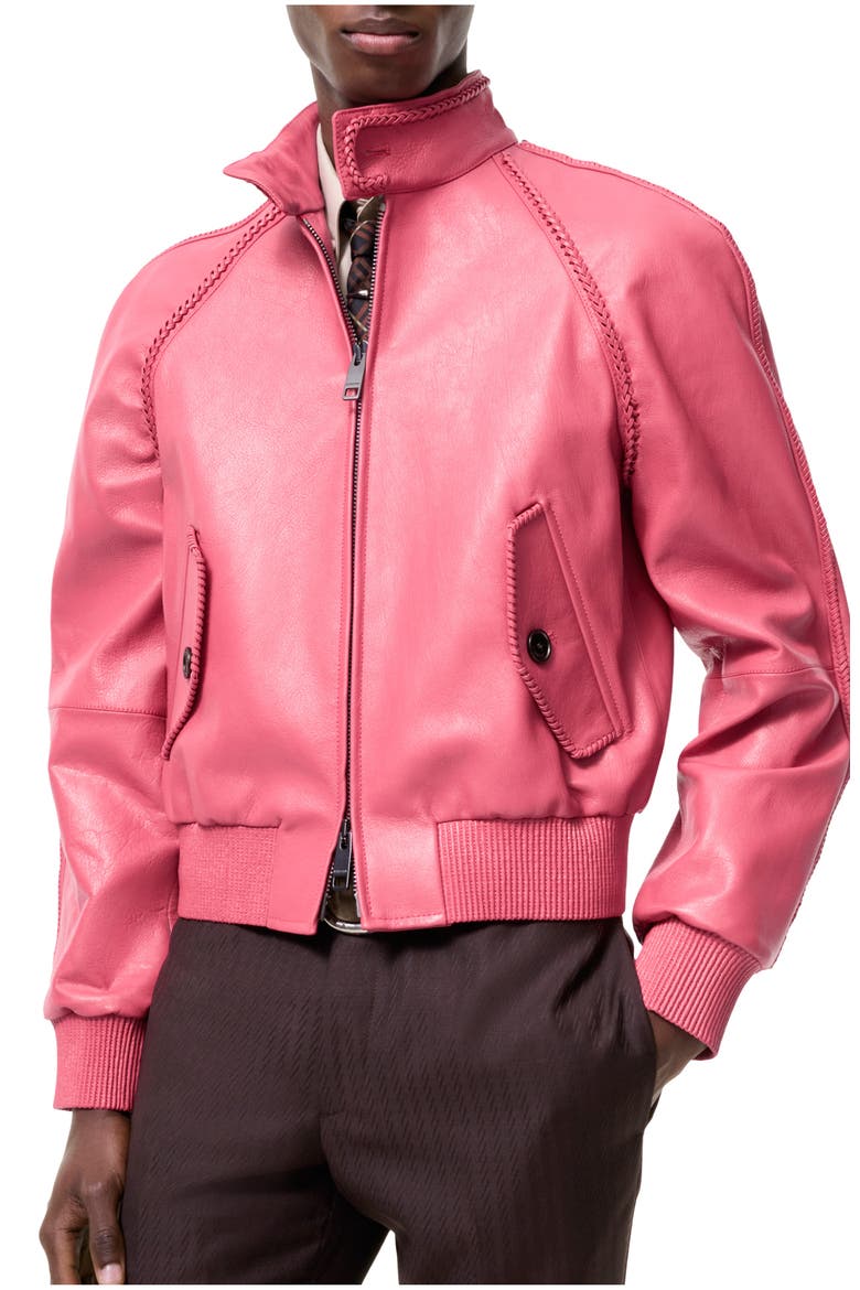 Leather Locksley Jacket, Main, color, Nougat pink