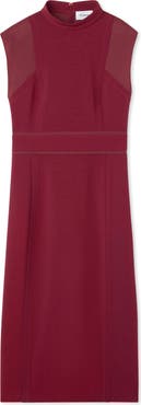 ST. JOHN Cap Sleeve Stretch Cady Sheath Dress