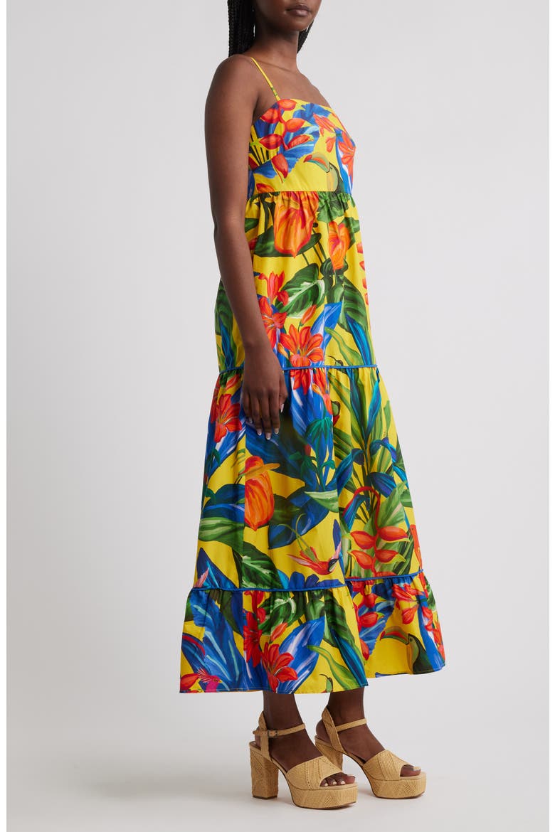 Bright Nature Maxi Sundress, Alternate, color, YELLOW