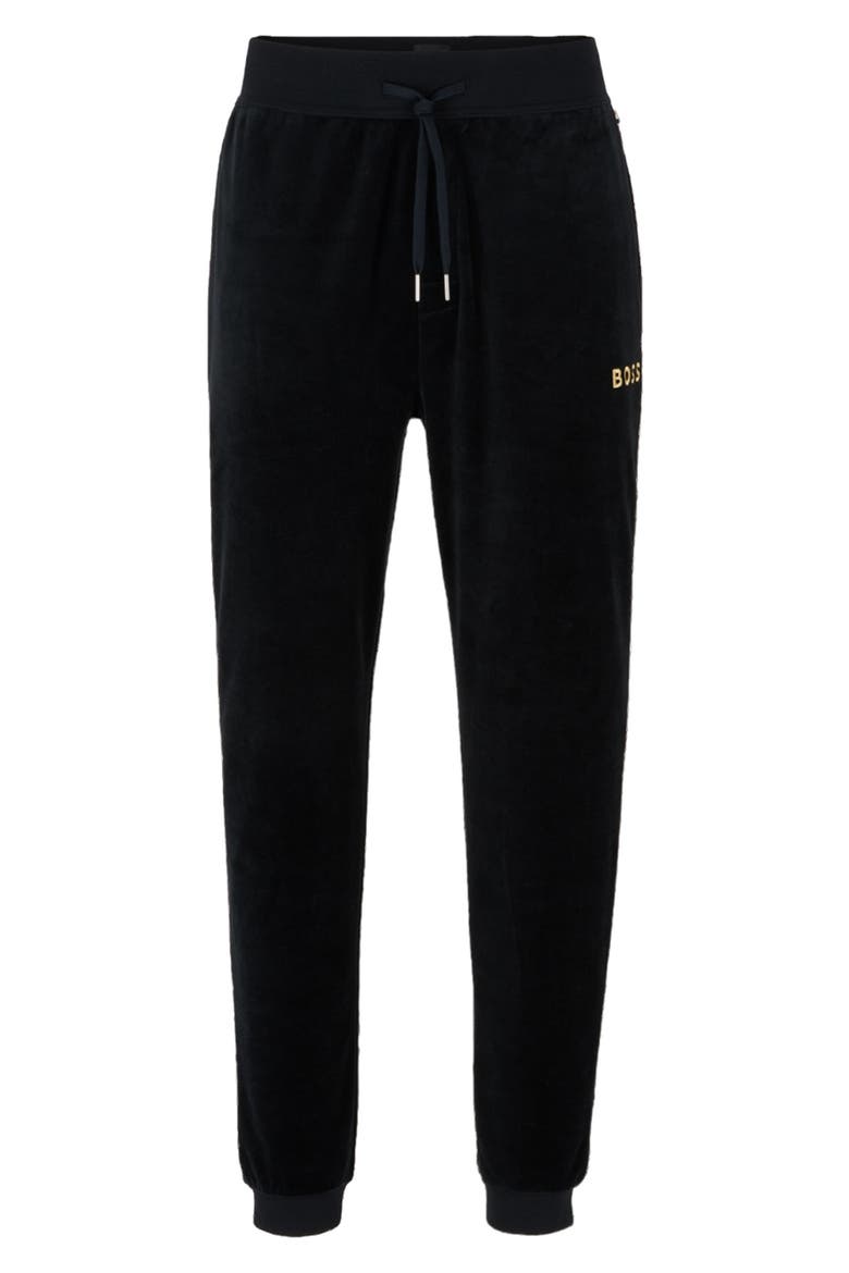 Velour Pajama Joggers, Main, color, BLACK