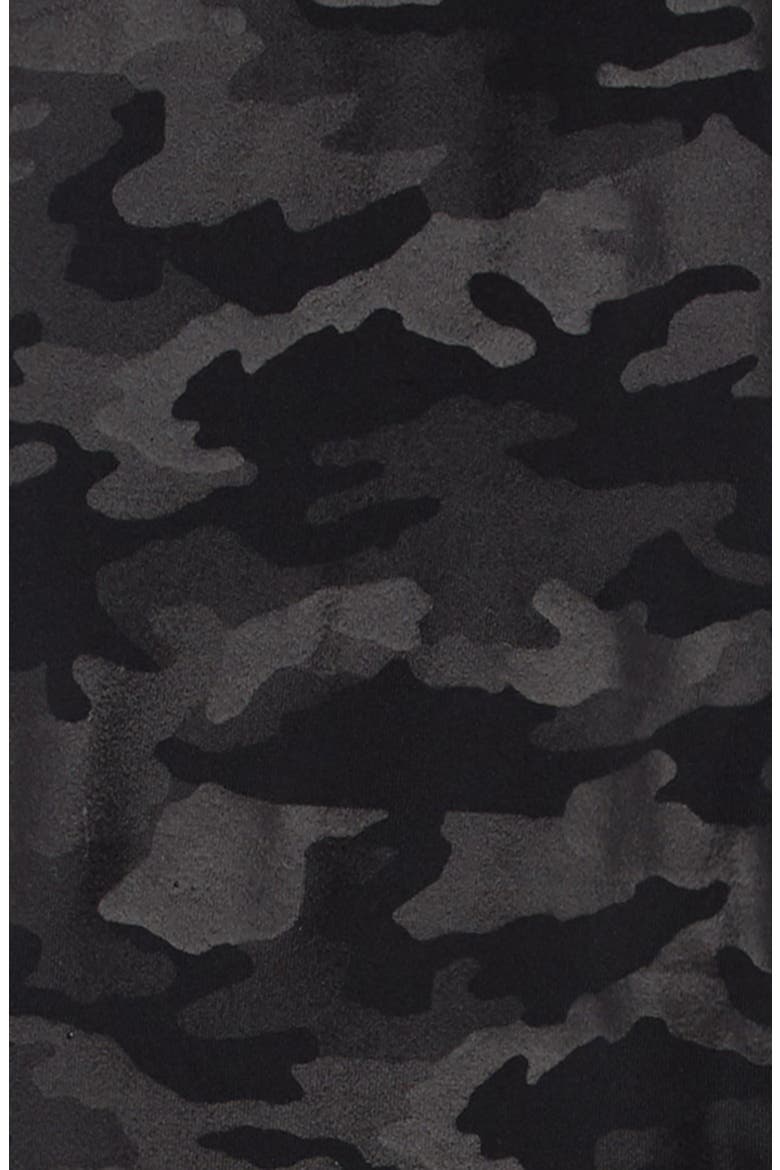 Kids' Camo Faux Leather Leggings, Alternate, color, BLACK