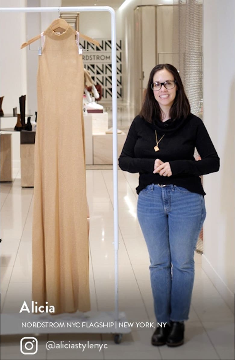 Selia Metallic Semisheer Gown, sales video thumbnail