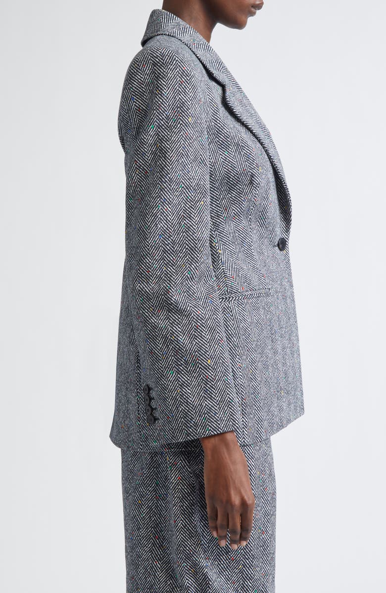 Givenchy Single Breasted Herringbone Blazer, Alternate, color, Black/ White