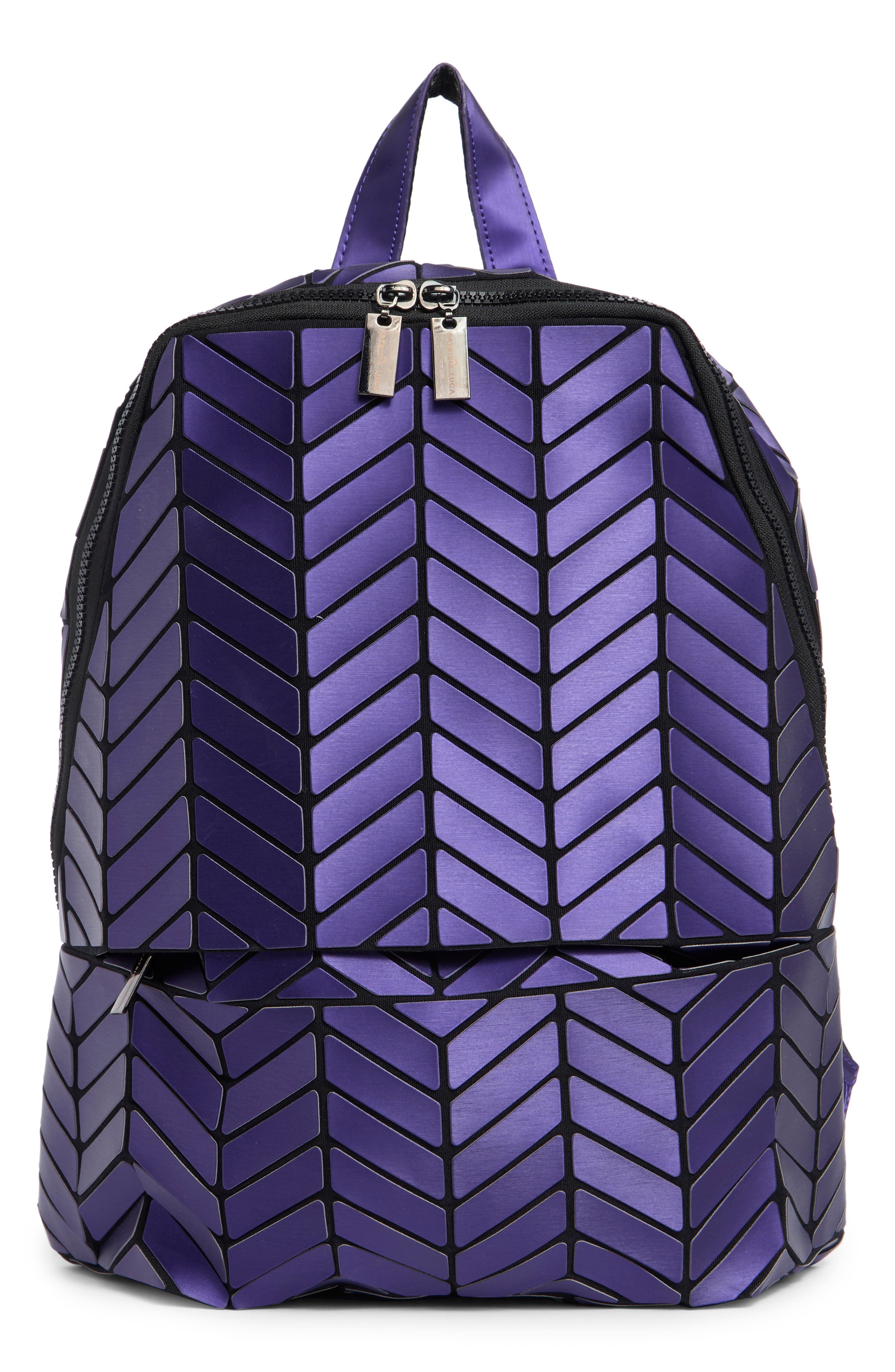 Chevron Faux Leather Backpack