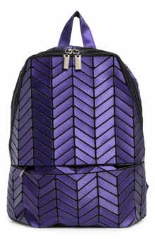 Chevron Faux Leather Backpack