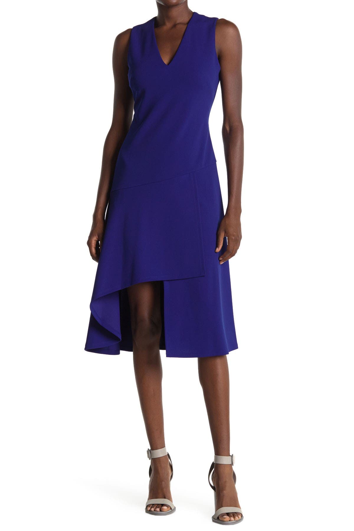 Vince Camuto Asymmetrical Hem Scuba Crepe Dress