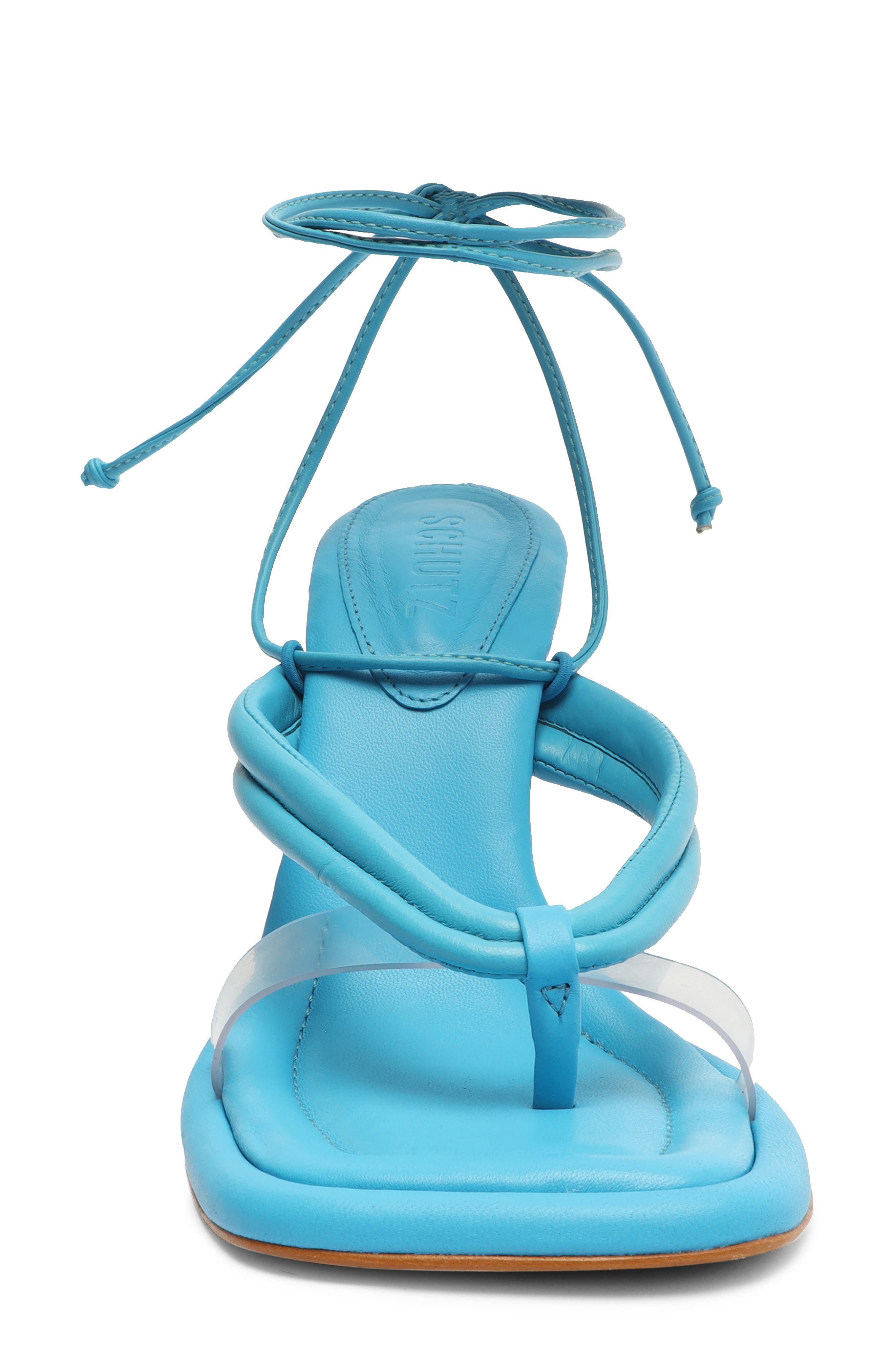 Meghan Ankle Tie Sandal, Alternate, color, BLUE/ TRANSPARENTE