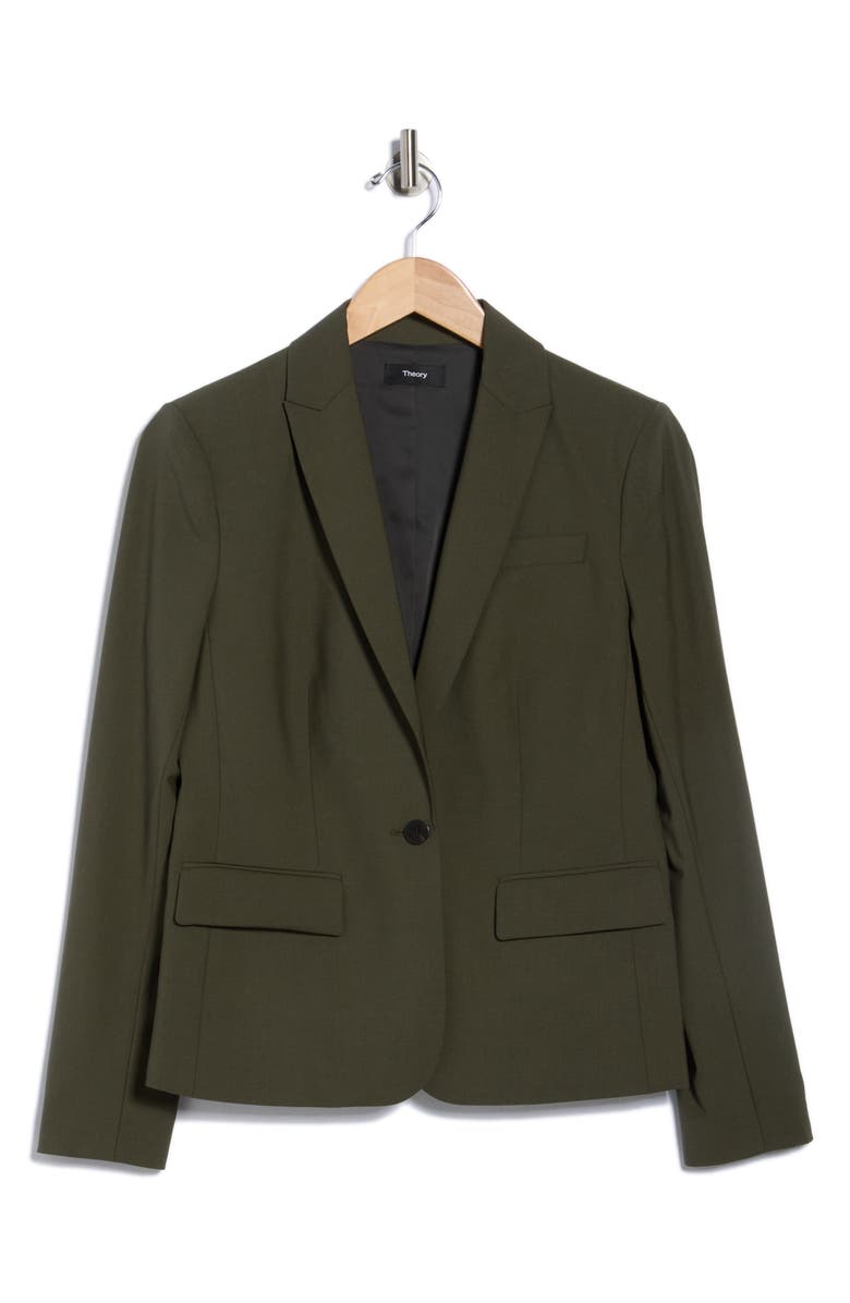 Theory Gabe Stretch Wool Blazer, Alternate, color, Dark Olive