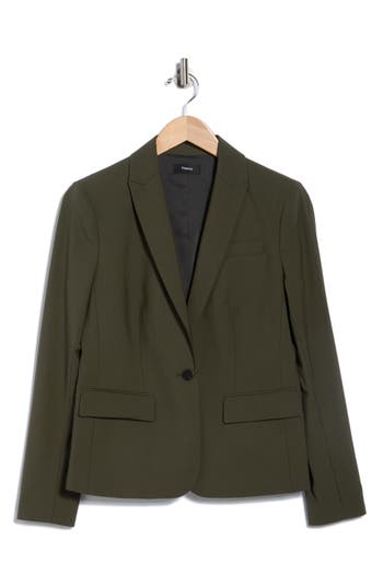 Theory Gabe Stretch Wool Blazer In Green