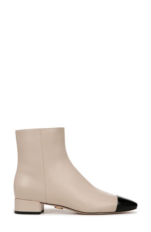 Veronica Beard Cecile Bicolor Cap-toe Ankle Booties In Ecru/black