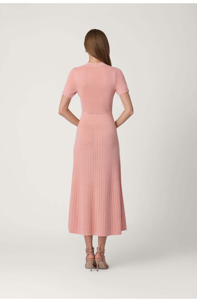 Shoshanna Fine Gauge Shimmer Knit Darby Dress, Alternate, color, Soft Peach