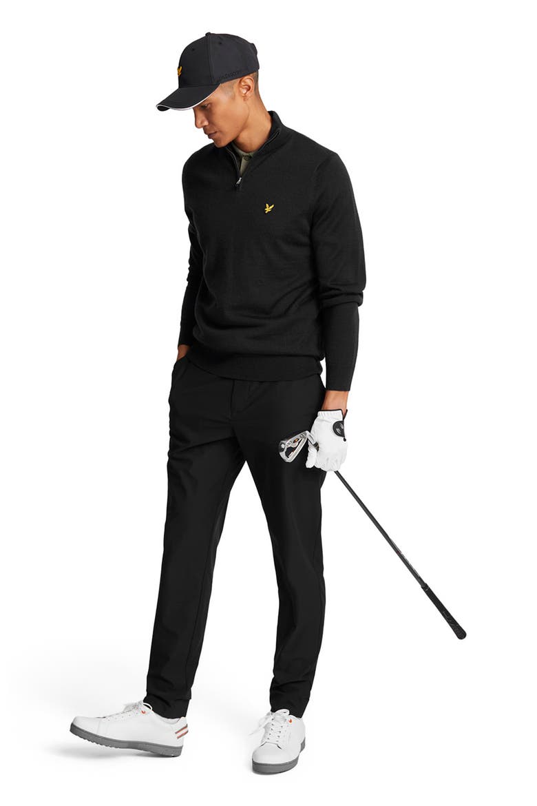 Golf Quarter Zip Merino Sweater, Main, color, Jet Black