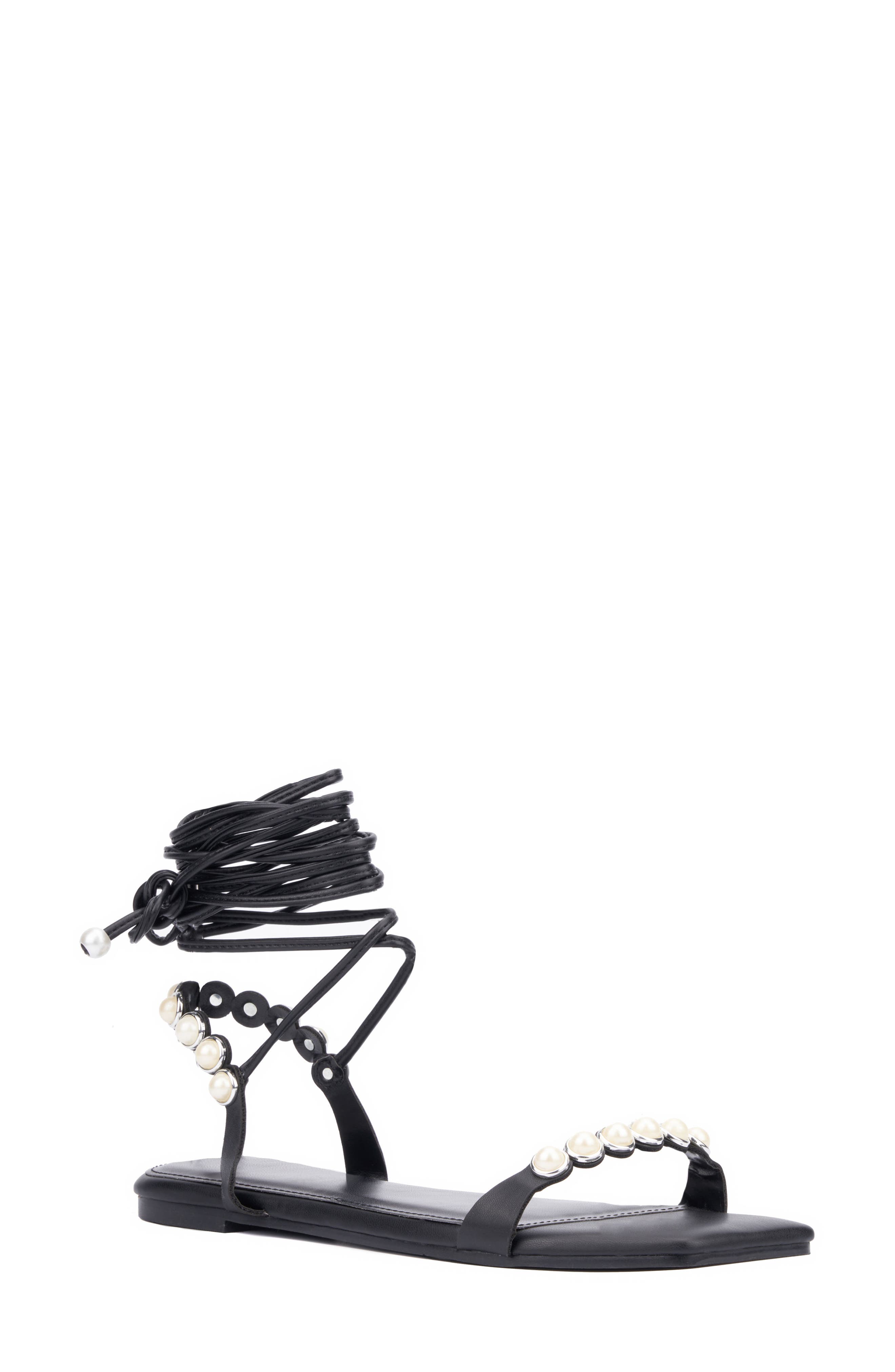 Fashion to Figure Sammie Imitation Pearl Sandal - Wide Width, Main, color, 