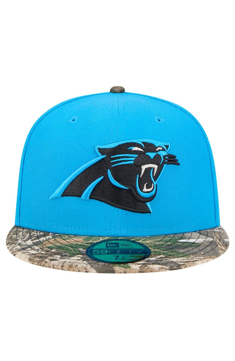 New Era Men's New Era Blue Carolina Panthers Active Two-Tone Camo 59FIFTY Fitted Hat, Alternate, color, 