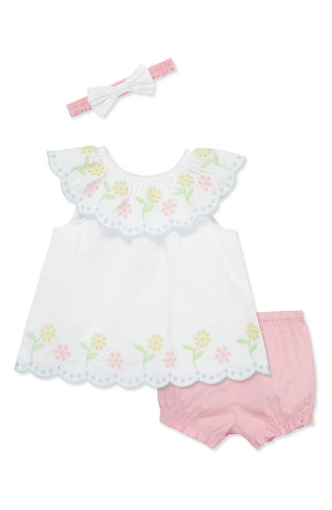 Cotton Eyelet Dress, Bloomers & Headband Set (Baby)