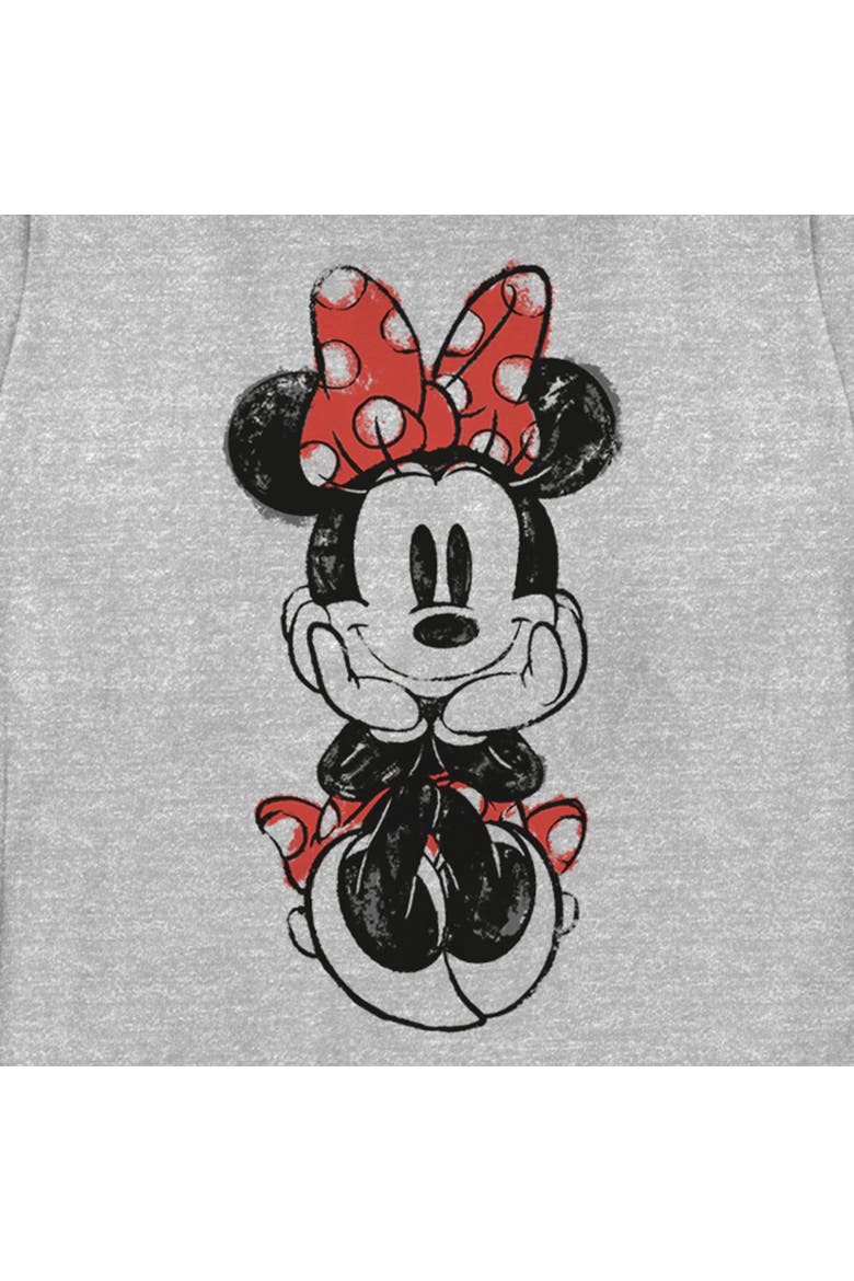 Women's Mickey & Friends Sitting Minnie Sketch  Graphic T-Shirt, Alternate, color, Athletic Heather