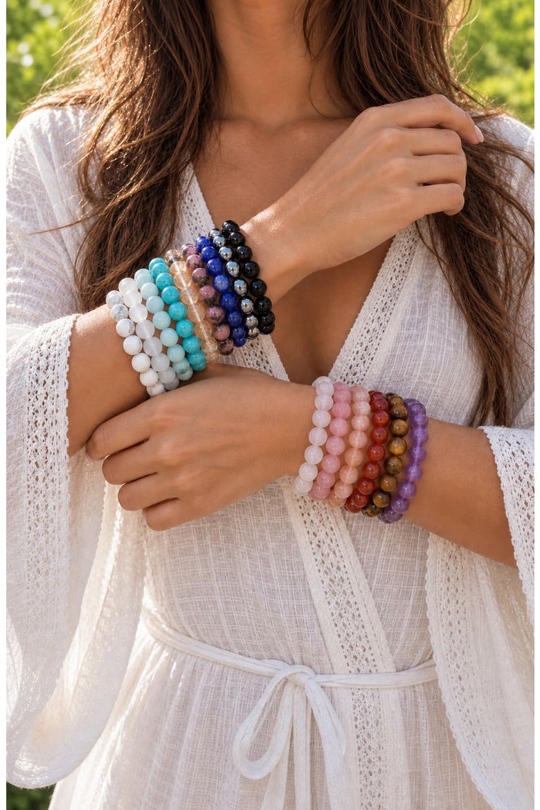 Crystal Healing Beaded Bracelet, Alternate, color, Jade