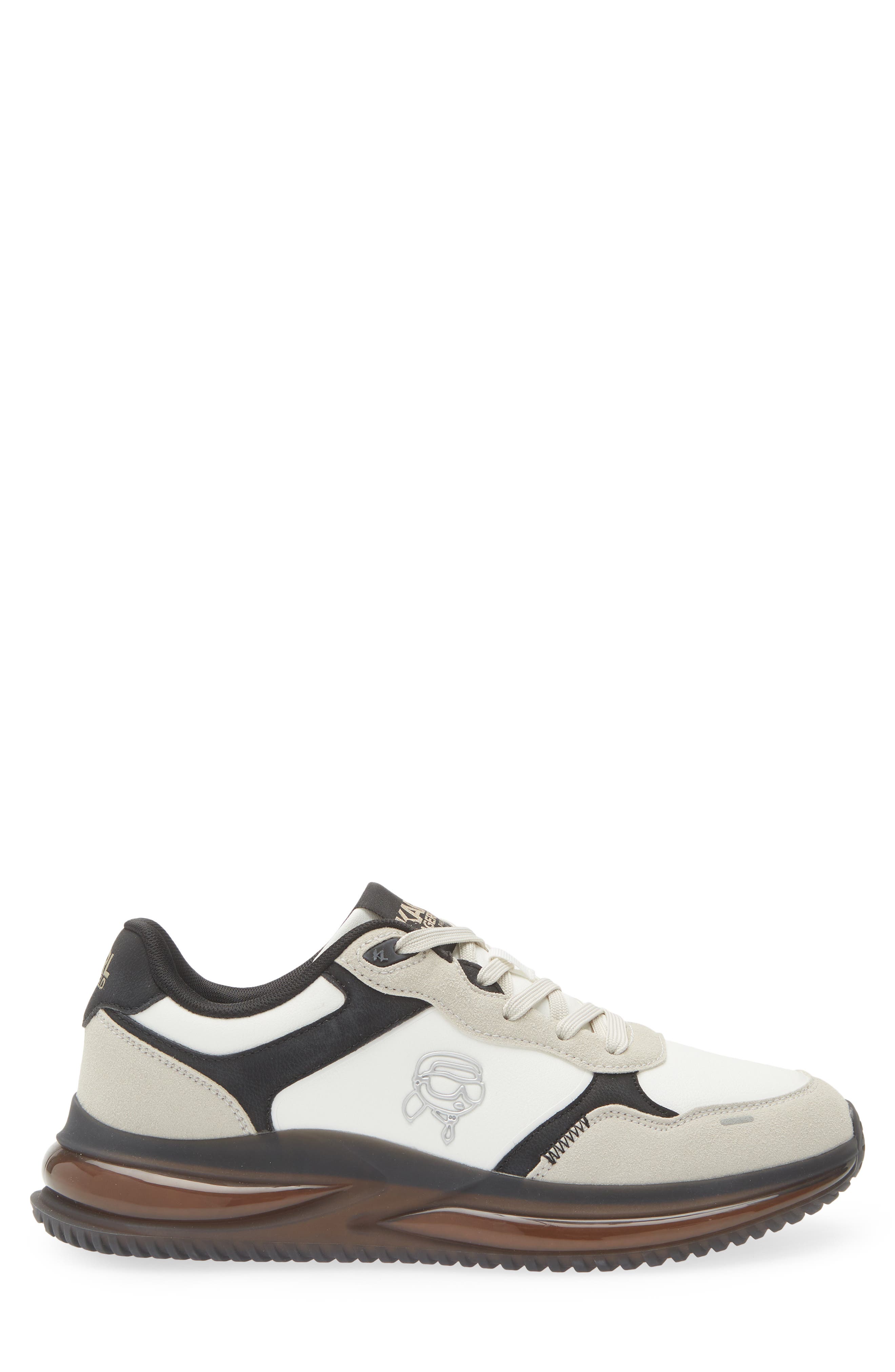 KARL LAGERFELD PARIS Mixed Media Outline Sneaker, Alternate, color, Tan