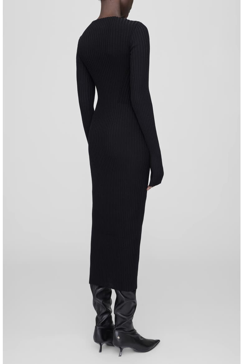 Lora Cutout Midi Dress, Alternate, color, BLACK