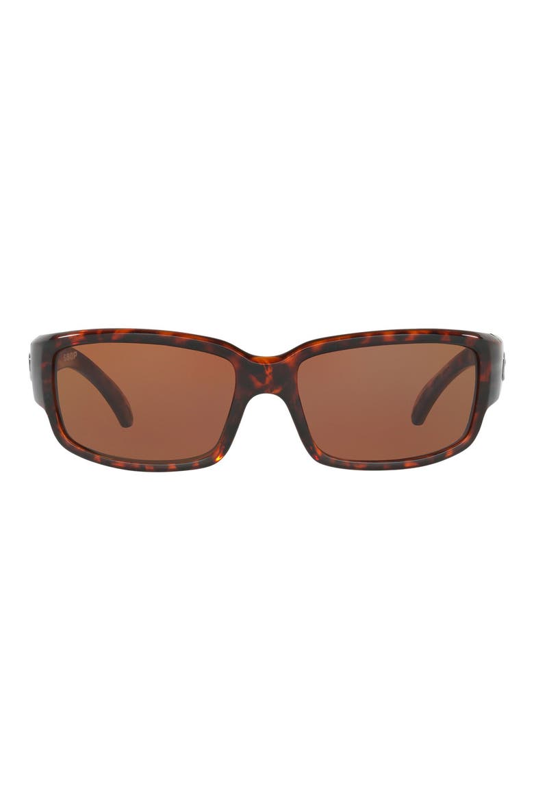 59mm Polarized Wraparound Sunglasses, Main, color, TORT