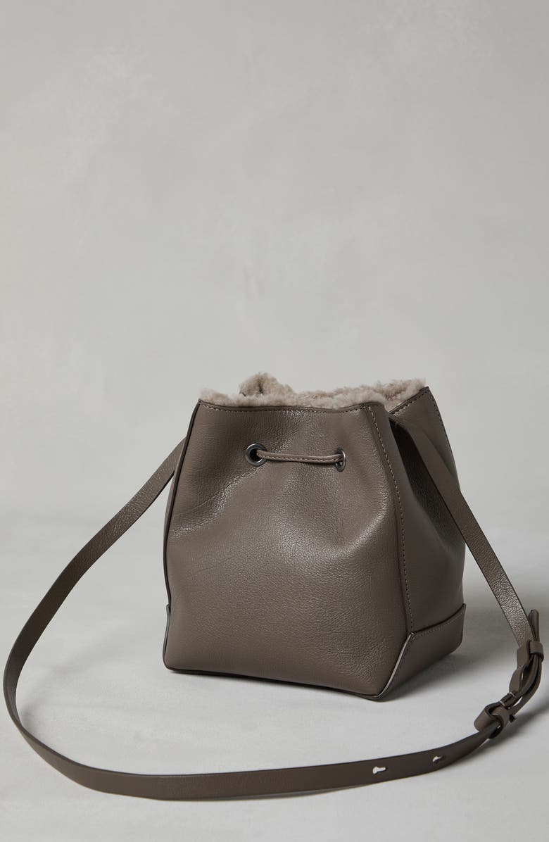 Brunello Cucinelli Classic leather bucket bag with monili, Alternate, color,