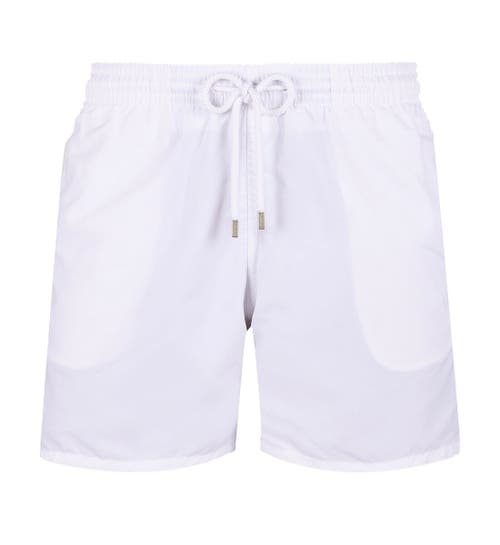 Vilebrequin Moorea Swim Shorts With Elastic Waistband In Blanc