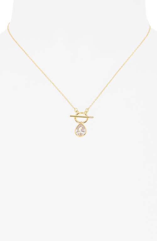 Nordstrom Rack Cubic Zirconia Pear Toggle Pendant Necklace In Gold