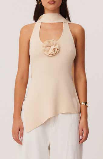 Naia Scarf Halter Sweater Tank