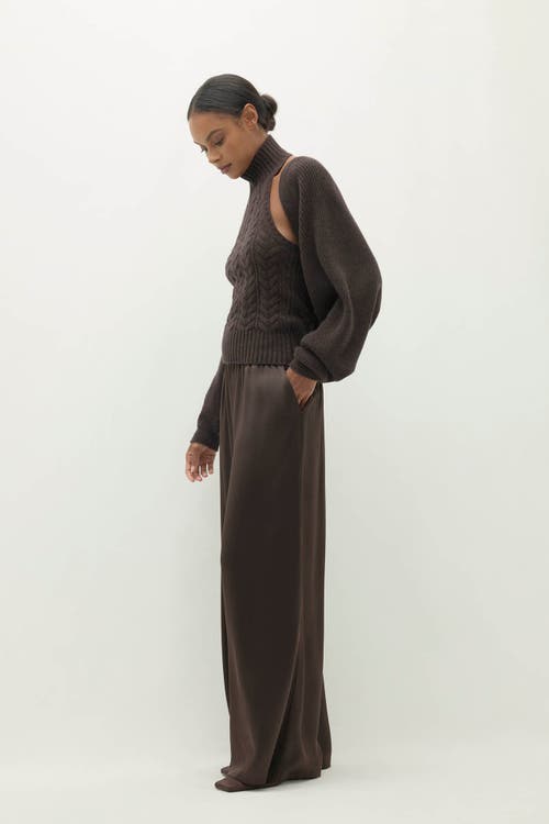 Naked Cashmere Antoinette Ribbed Cashmere Shrug In Brown