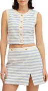 Avec Les Filles Stripe Crop Vest