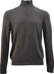 Lords of Harlech Quest Fully Fashioned Quarter-zip Merino Sweater