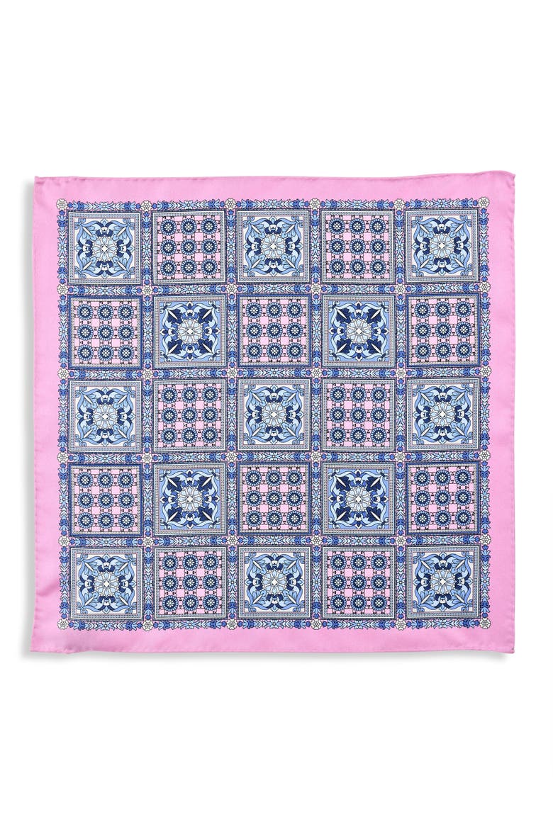 Big & Tall Multi Square Silk Pocket Square, Alternate, color, PINK