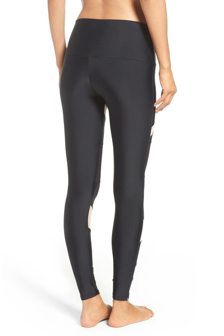 Mesh Inset Leggings, Alternate, color, BLACK/ NUDE COMBO