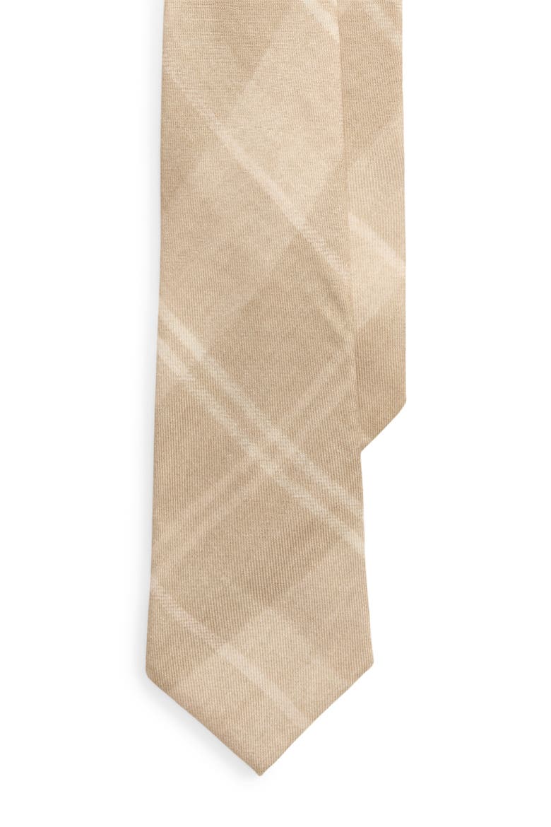Plaid Cashmere & Silk Tie, Main, color, BEIGE