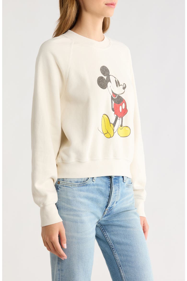 x Mickey Mouse Cotton Graphic Sweatshirt, Alternate, color, VINTAGE WHITE