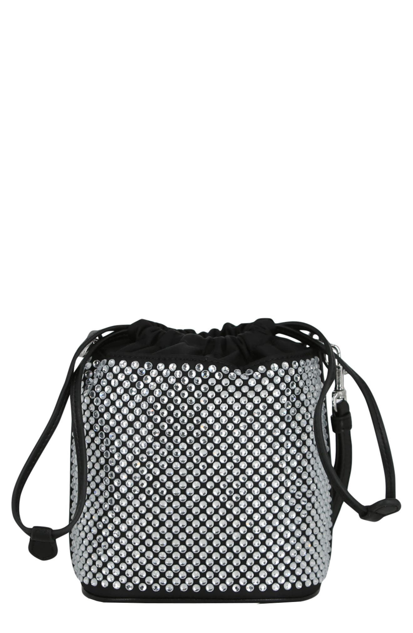 Moschino Crystal Embellished Logo Bucket Bag (Women) | Nordstromrack