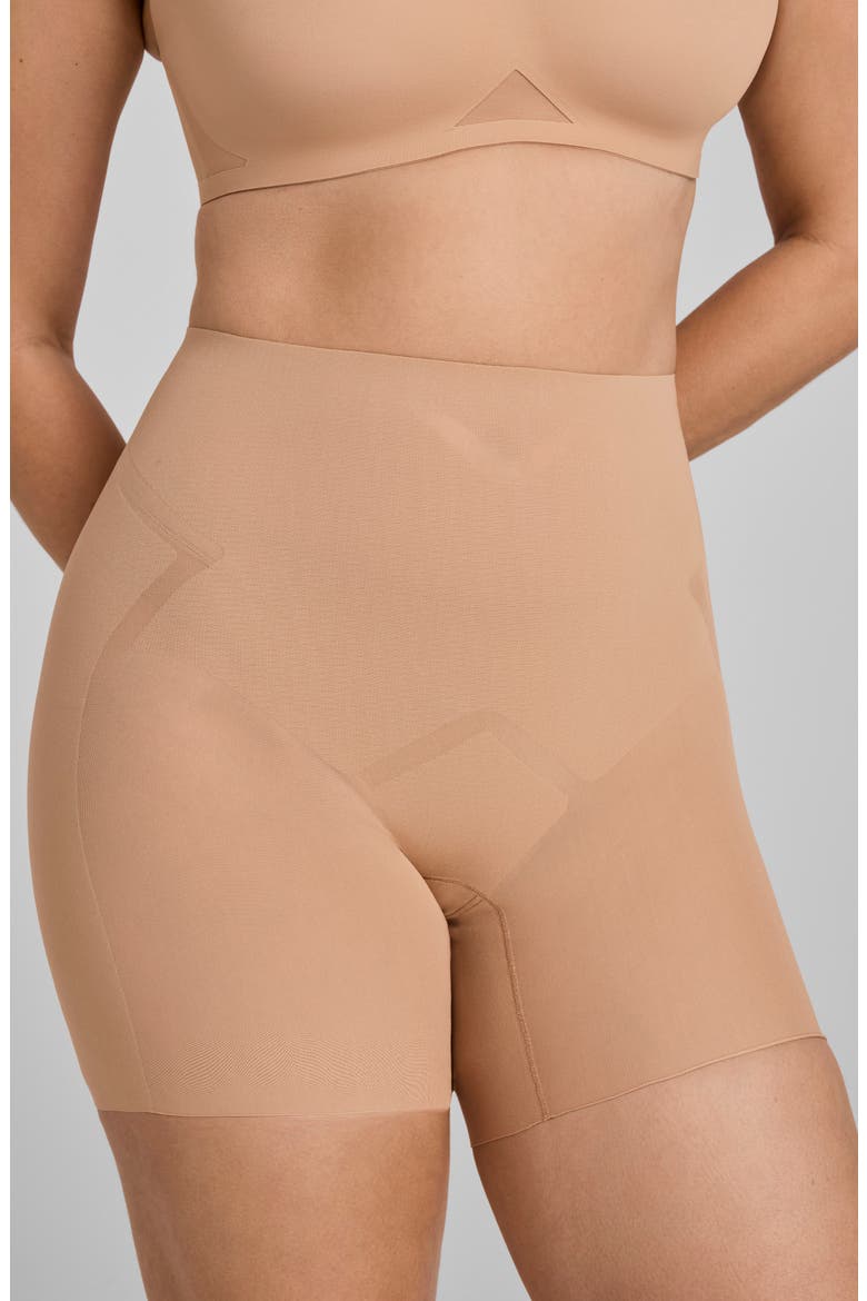 Meshsculpt Mid Rise Shaper Shorts, Main, color, SAND