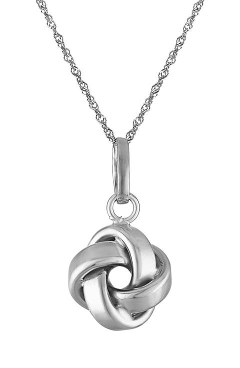 14K Gold Knot Pendant Necklace