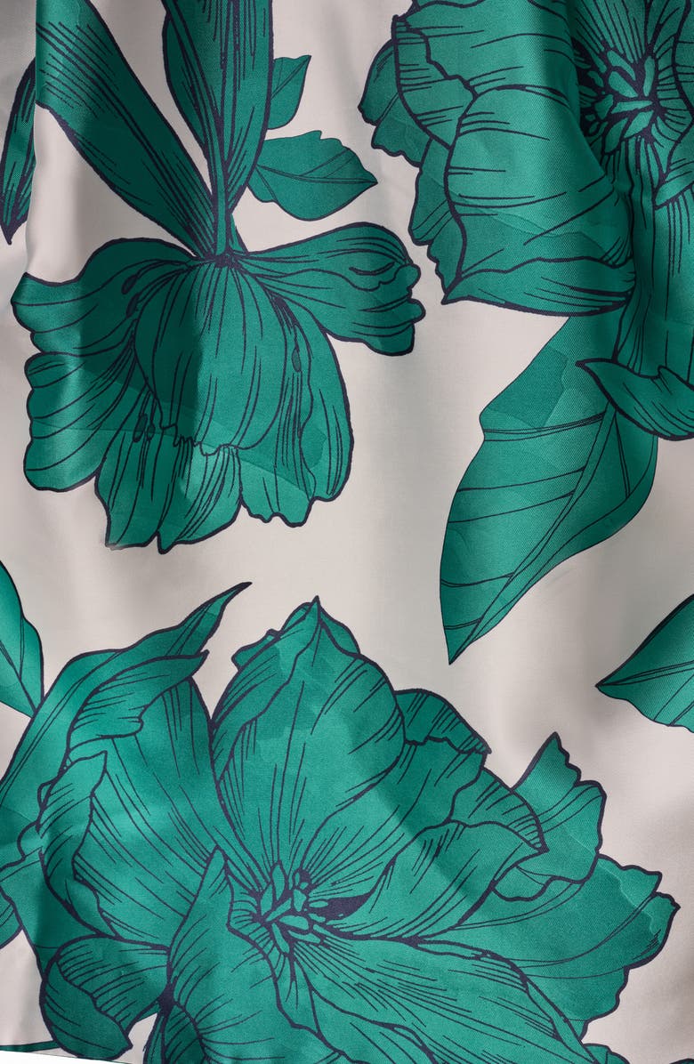 Donna Karan New York Floral Mikado Fit & Flare Gown, Alternate, color, Lawn