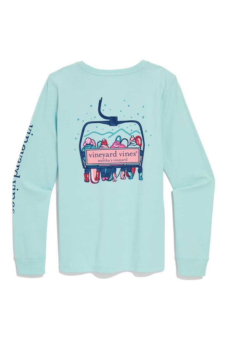 Ski Lift Cotton Graphic T-Shirt, Alternate, color, AQUA HAZE