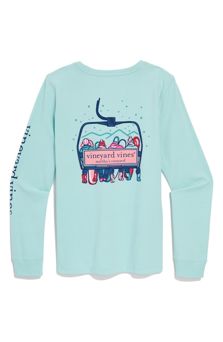 vineyard vines Ski Lift Cotton Graphic T-Shirt, Alternate, color, Aqua Haze