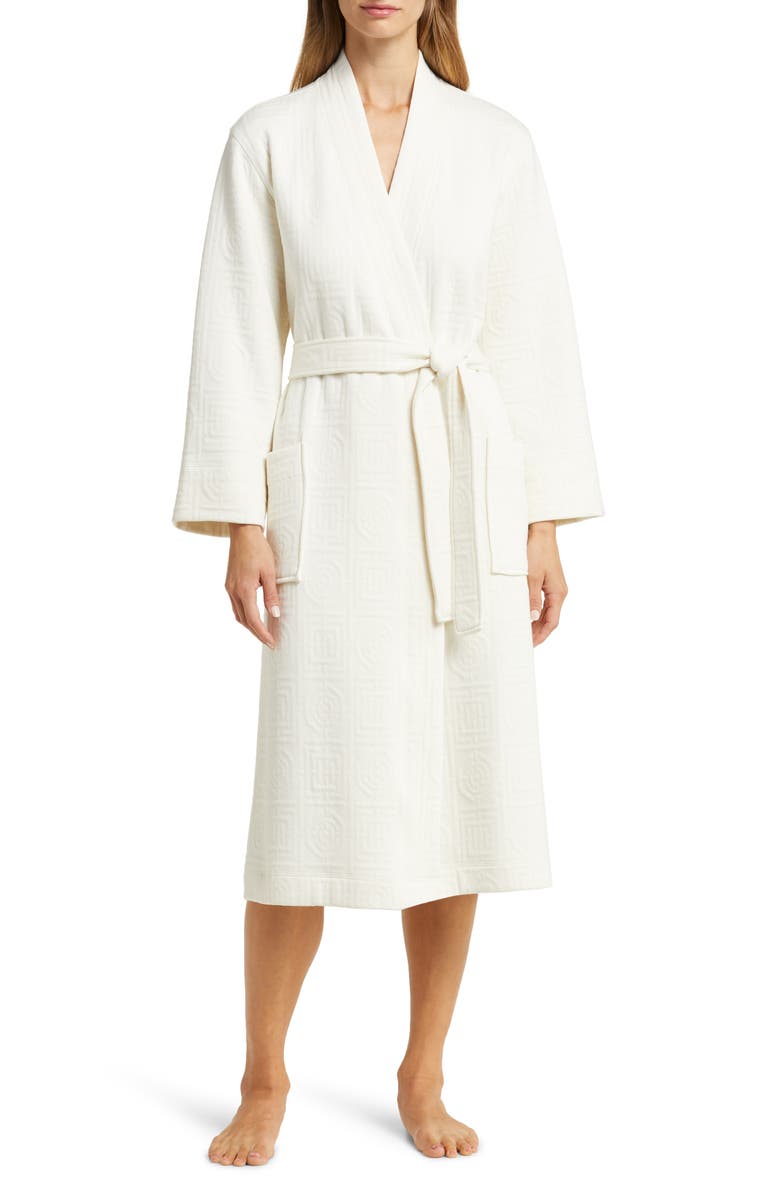 Natori Infinity Quilted Jacquard Robe, Main, color, Cream