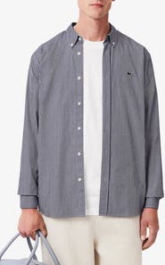 Lacoste Checker Cotton Pinpoint Button-Down Shirt